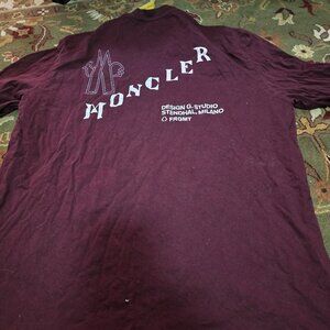 Moncler milano logo long sleeve t shirt burgendy large gorgous.